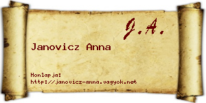 Janovicz Anna névjegykártya